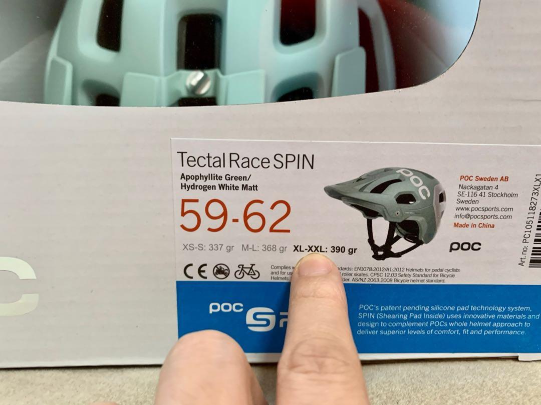 POC Tectal Helmet Apophyllite Green White SPIN XL 59 62cm Sports