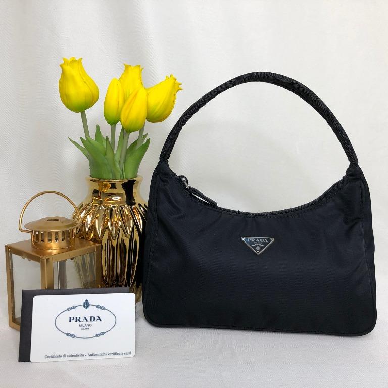 PRADA Nylon Tessuto Sport Nero Mini Hobo Bag Women s Fashion