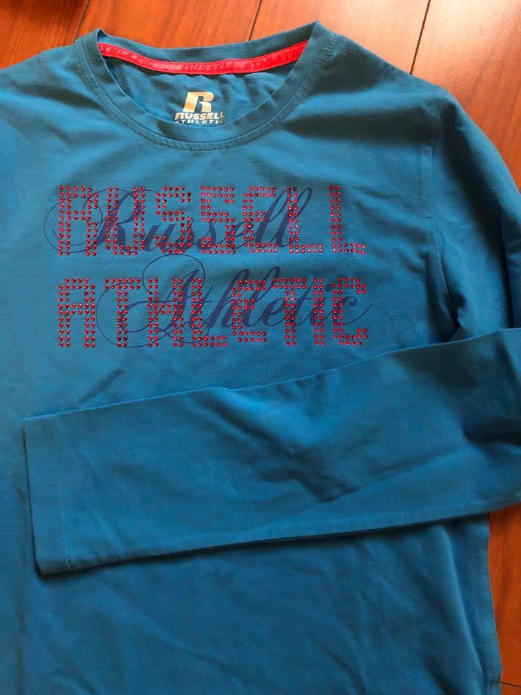 Russell athletic long sleeve blue pink 