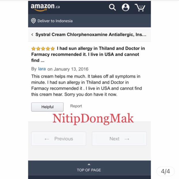 Systral Cream Chlorphenoxamine 25 g - Made in Thailand, Kesehatan ...