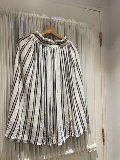 Thrifted striped flare skirt