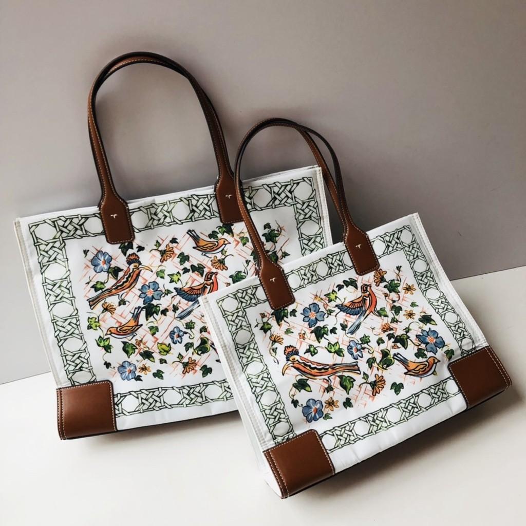 Ella printed canvas tote shop