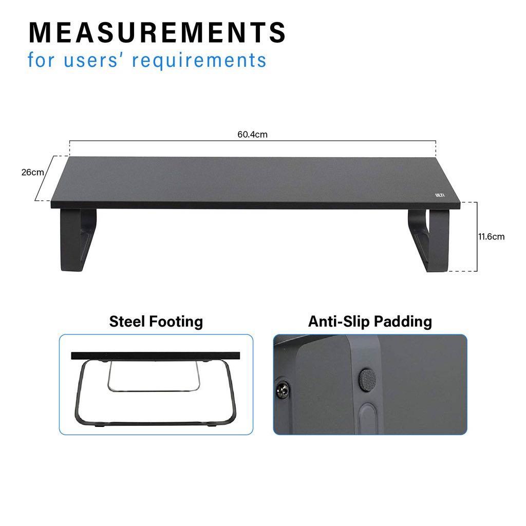 ULTi Monitor Riser - Particle Board & Steel Desktop Stand, Screen ...