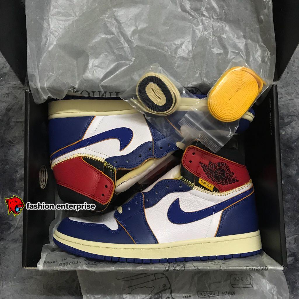 Nike air jordan deals 1 union blue toe