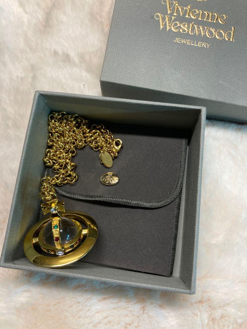 Vivienne Westwood Silver Giant Orb Necklace accessory w/ Drawstring Storage  Box | eBay