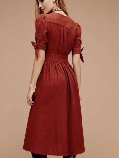 Free people on sale red midi dress