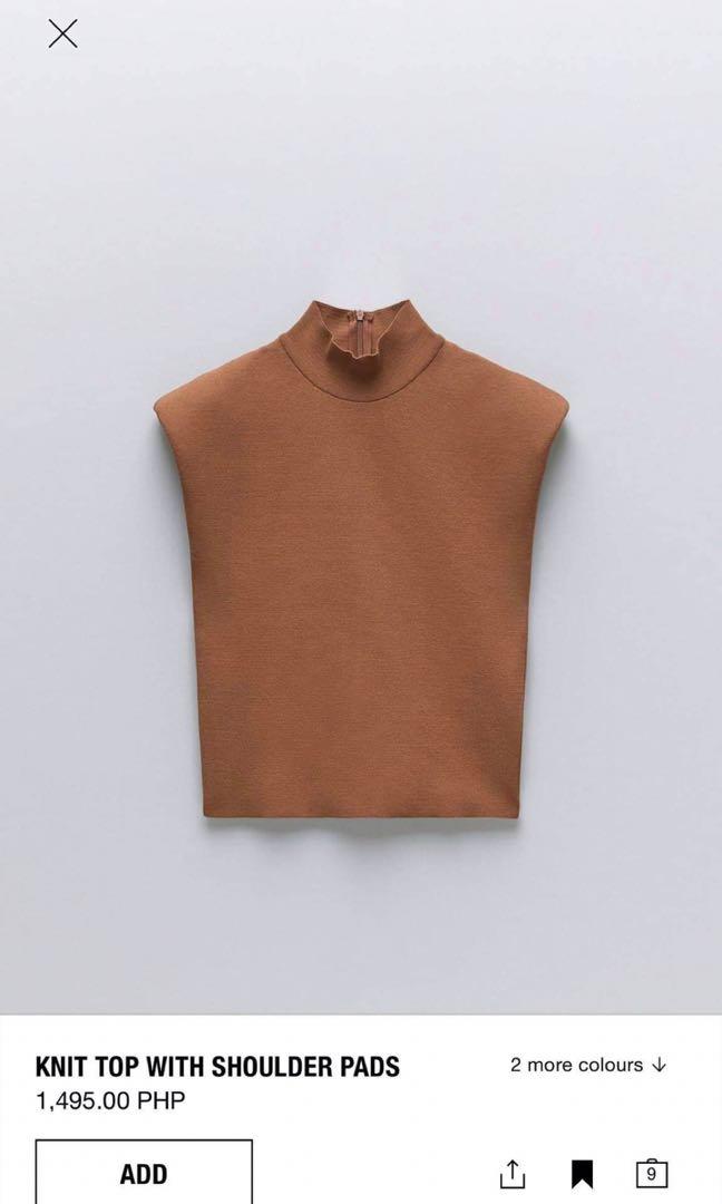 Knit top with sale shoulder pads zara