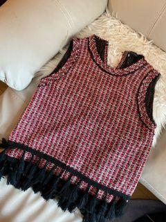 Zara Vest Tweed Fringe