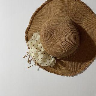 （保留）全新 編織大帽沿草帽 小清新 海邊 沙灘 夏季 防曬 遮陽 帽子 度假 #支持