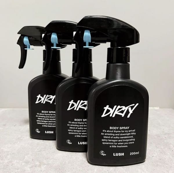 全新 LUSH Dirty Body Spray 身體噴霧, 美容＆化妝品, 沐浴＆身體護理, 沐浴及身體護理 身體護理 Carousell