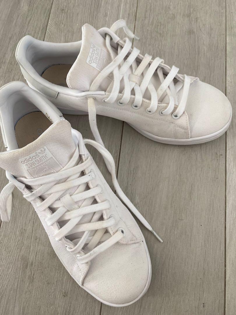 Adidas Stan Smith canvas cloude white sneakers US8.5