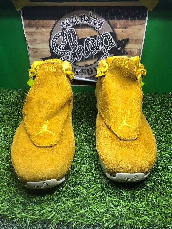 Jordan 18 yellow on feet deals
