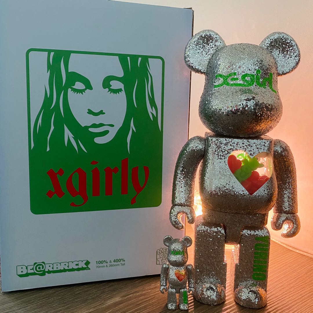 Bearbrick X-Girl Yurino Glitter 400% + 100%