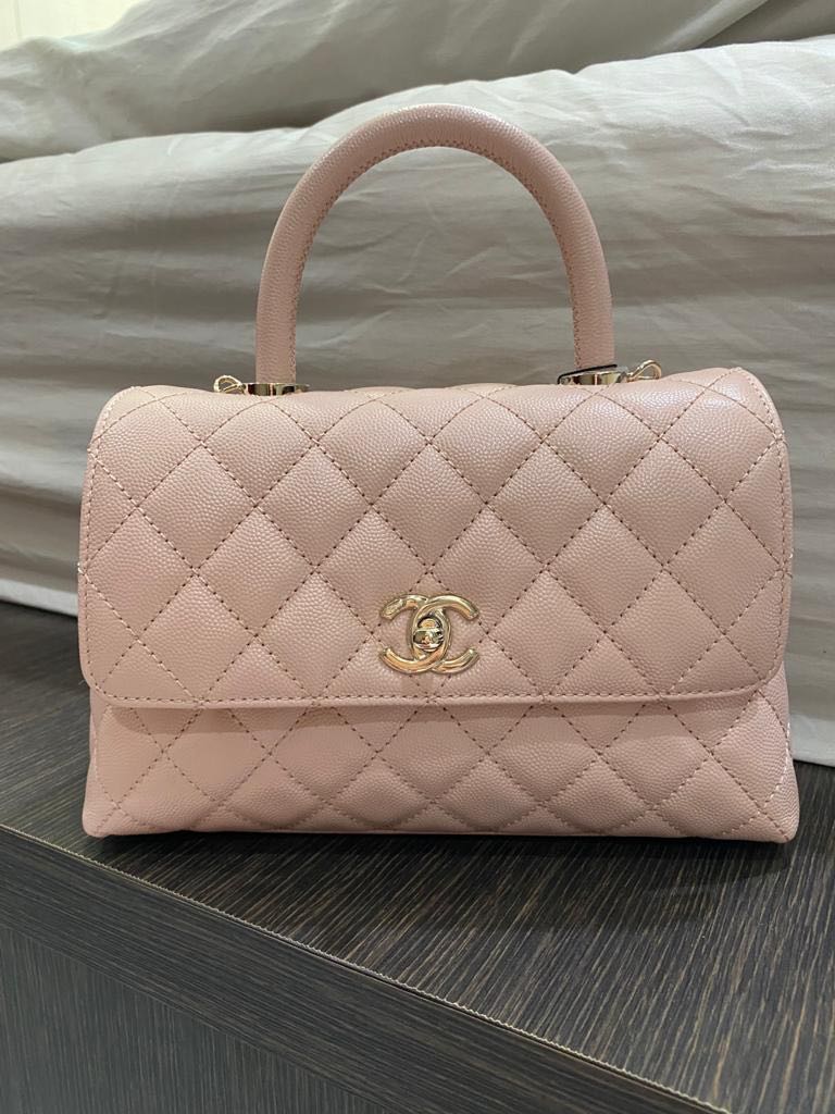 Chanel Coco Handle In Rose Claire 21a 2 Sold Last One Available Women S Fashion Bags Wallets Purses Pouches On Carousell