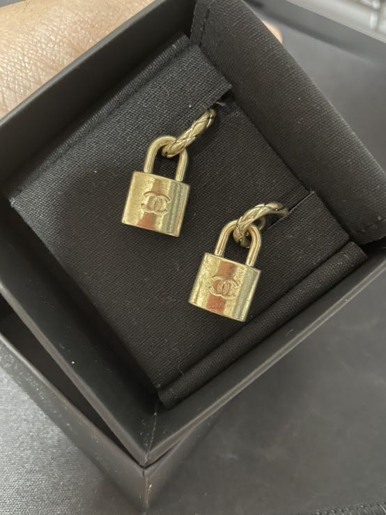 Chanel lock earrings best sale
