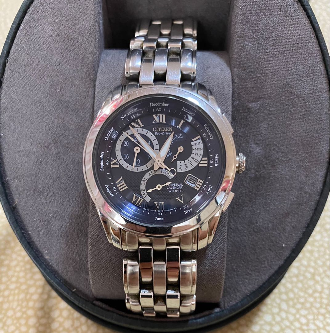 Citizen Eco Drive WR 100 BL8000 54L Perpetual Calendar. Like new