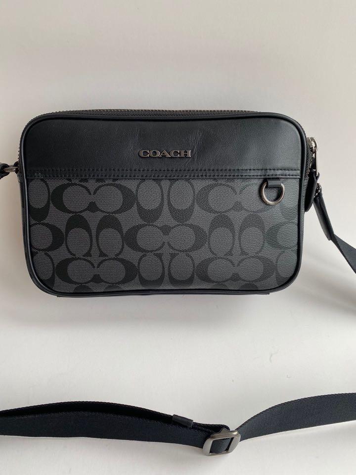COACH 'crosby' Double Zip Leather Crossbody Bag in Black | Lyst