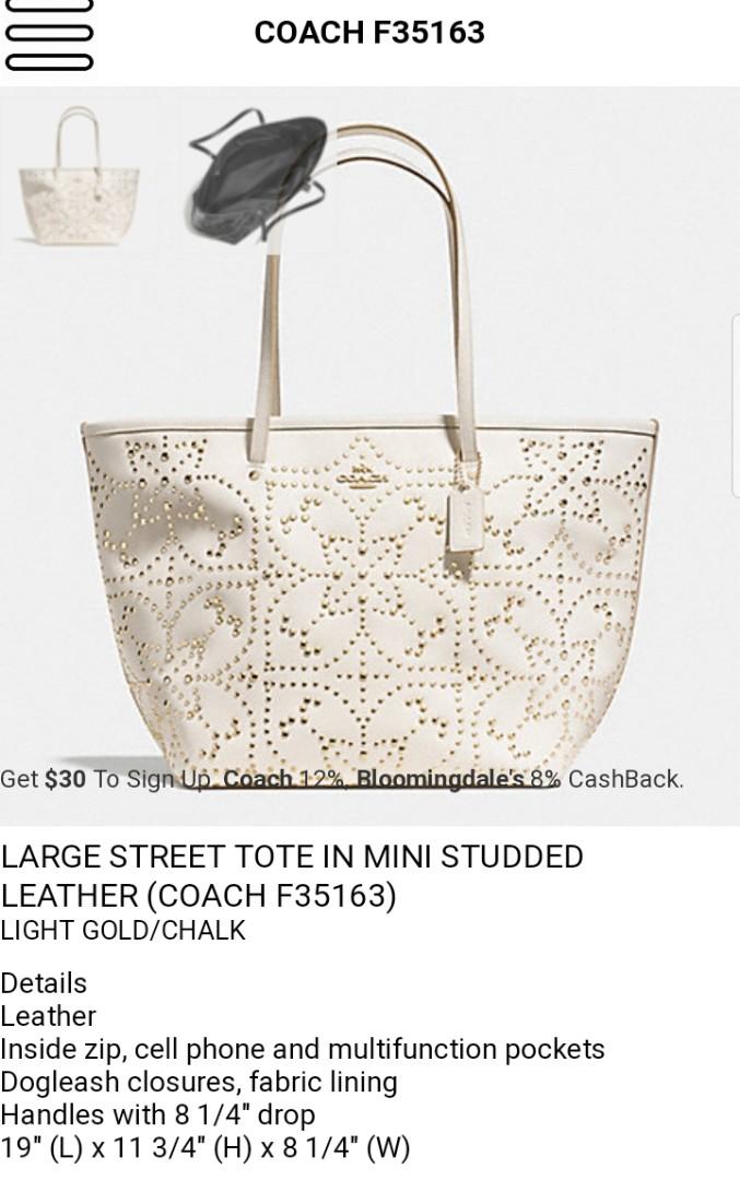 Coach large street tote bag Luxury Bags Wallets on Carousell