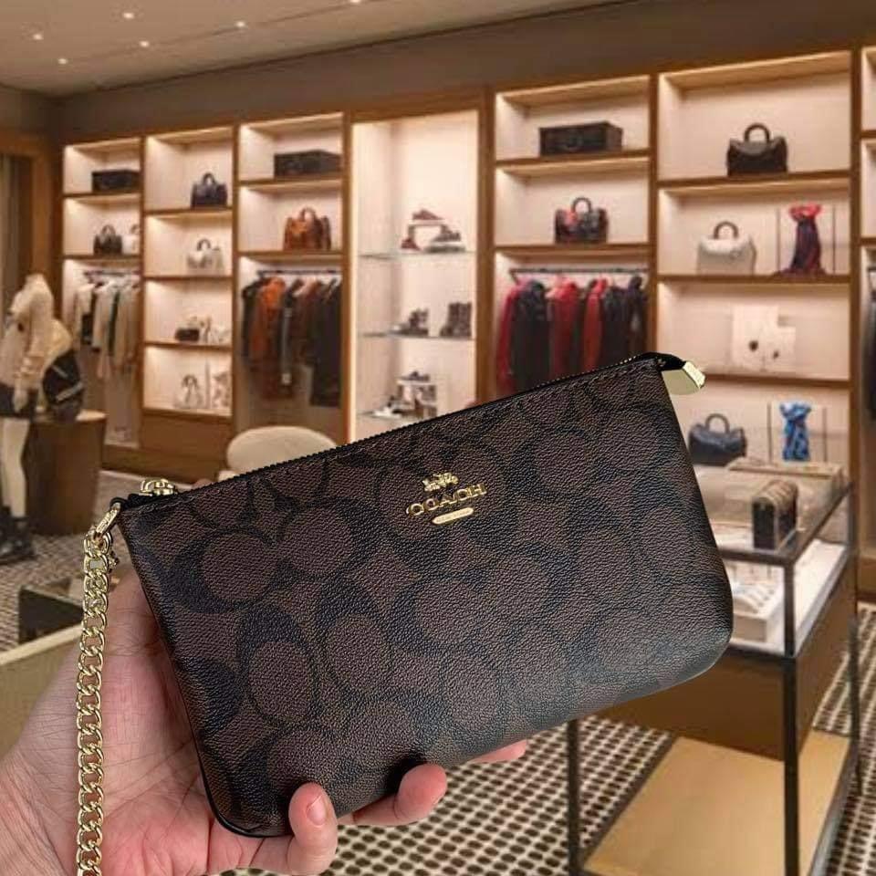 Coach signature large wristlet outlet