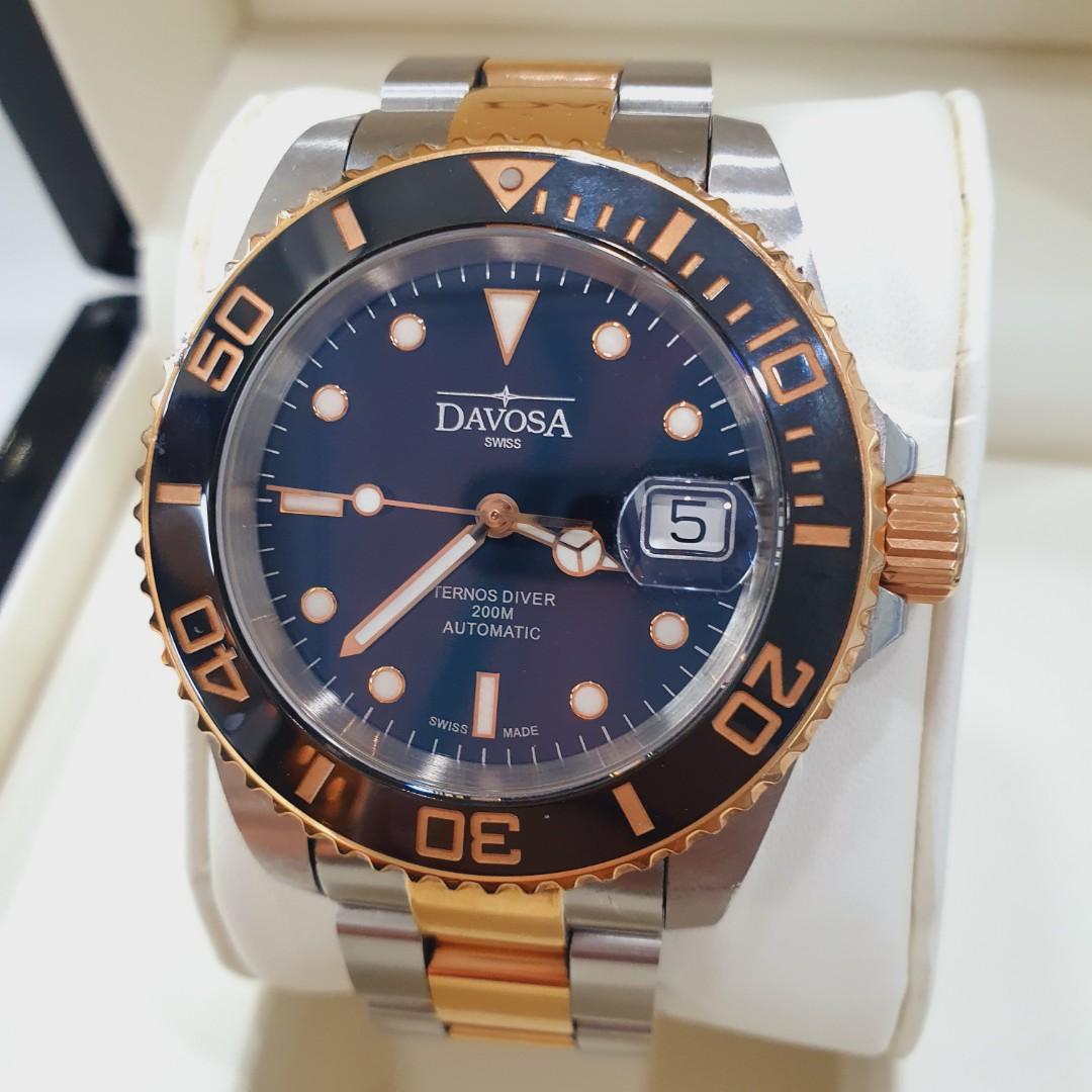 Davosa Swiss Submariner Half Gold Automatic Watch 40mm