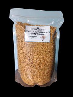 EJs Herbs and Spices FRIED GARLIC GRANULES 500g Lightly Toasted and Toasted in Stand Alone Resealable Pouch