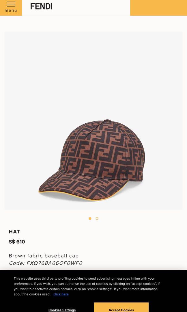 Fendi monogram cap, Men's Fashion 