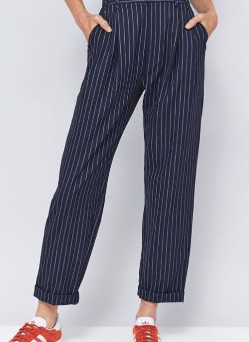 Forever New Navy Pinstripe Pants
