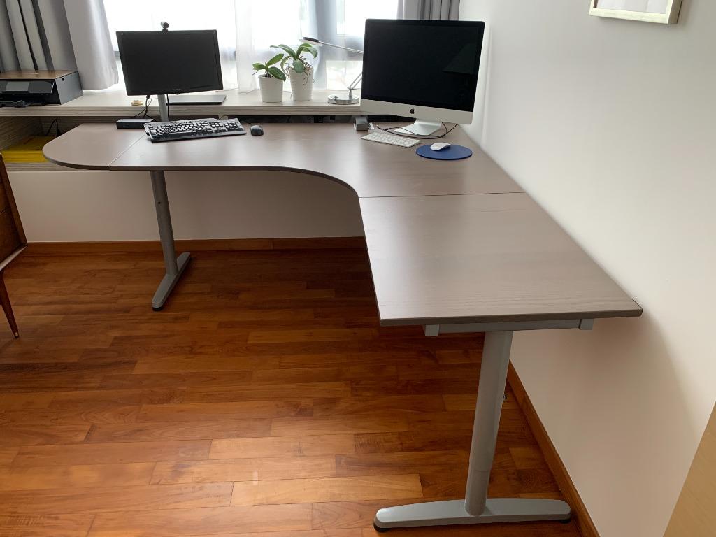 Ikea Galant corner desk for study or home office, Furniture & Home