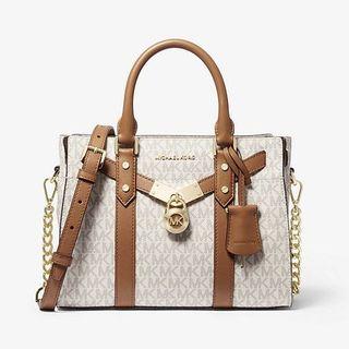 MICHAEL KORS EDITH SMALL SAFFIANO LEATHER SATCHEL (CINNAMON)