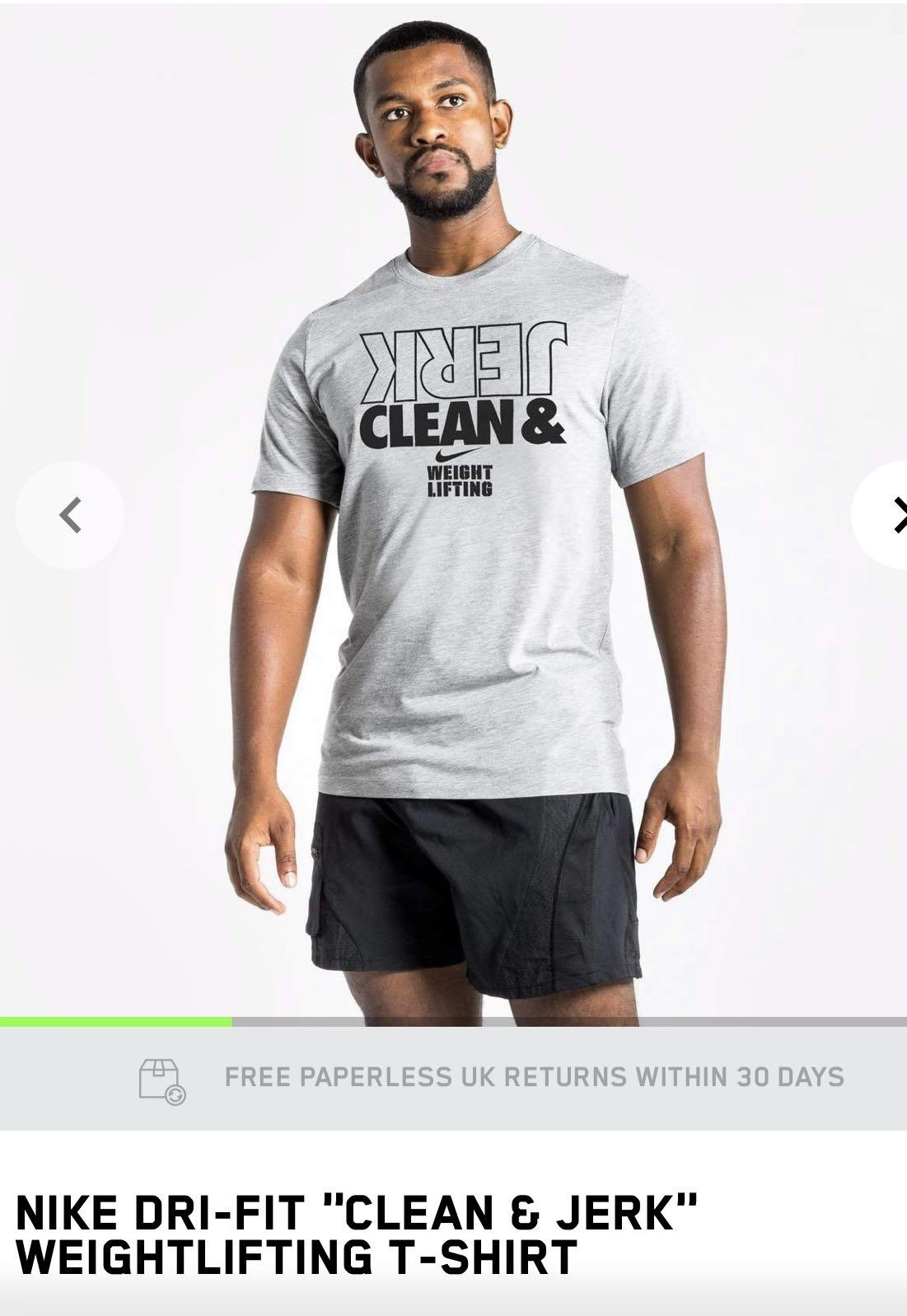 Nike Clean & Jerk Dri-Fit Weightlifting Tshirt, Men's on Carousell