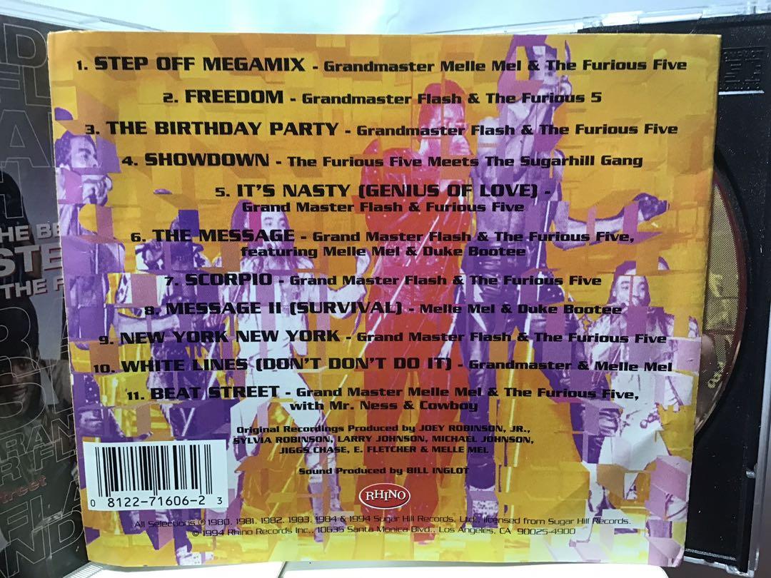 ORIGINAL US PRESS The Best of Grandmaster Flash Melle Mel  The Furious  Five OOP 1994 USA CD Anubis 80s Rap Hip Hop, Hobbies  Toys, Music  Media,  CDs  DVDs