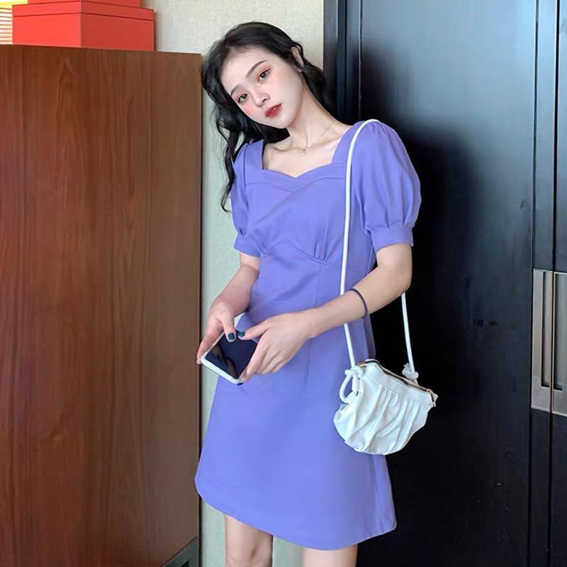 Pastel Purple Heart Shaped Collar Dress Women s Fashion Dresses