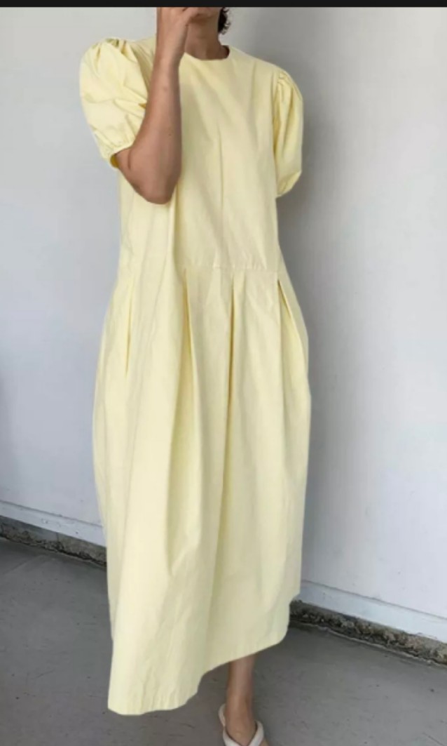 pastel yellow maxi dress, Women's Fashion, Dresses & Sets, Dresses on