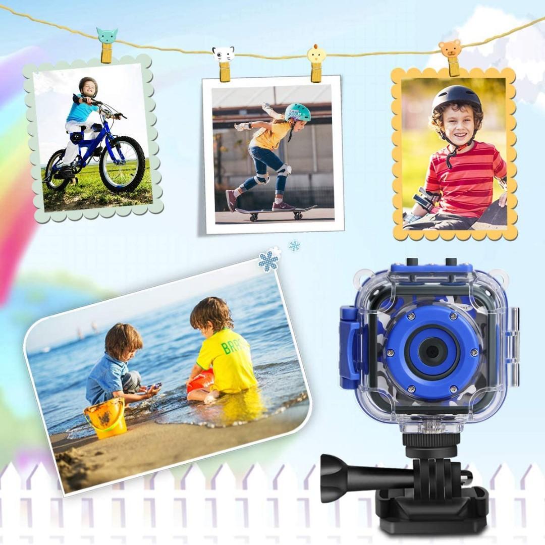 PROGRACE Children Kids Camera Waterproof Digital Video HD Action Camera  1080P Sports Camera Camcorder DV for Boys Birthday Learn Camera Toy 1.77''  LCD Screen (M3068), Photography, Cameras on Carousell