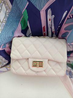 Quilted mini chain sling bag