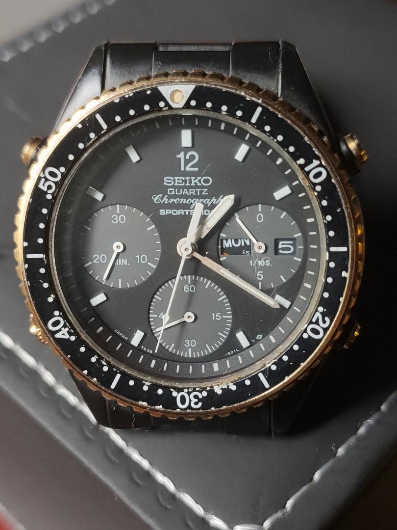 Seiko quartz chronograph deals sports 100 vintage