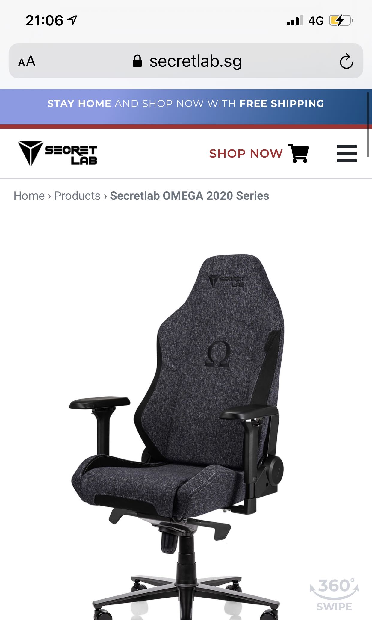 Secretlab Omega 2020 Gaming Chair (Black Softweave / Suede), Furniture