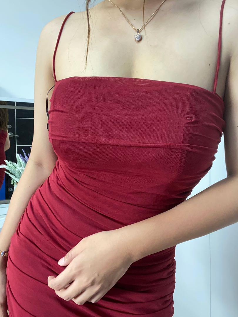 Sex Red dress with padded bra, Women's Fashion, Dresses & Sets, Dresses on  Carousell