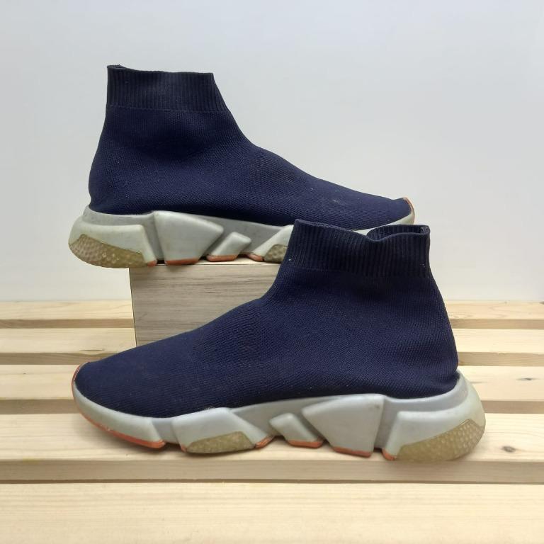 sneakers balenciaga speed high knit 2013 navy sneakers pria merk