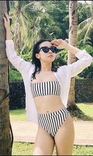 Stripes highwaist swimsuit
