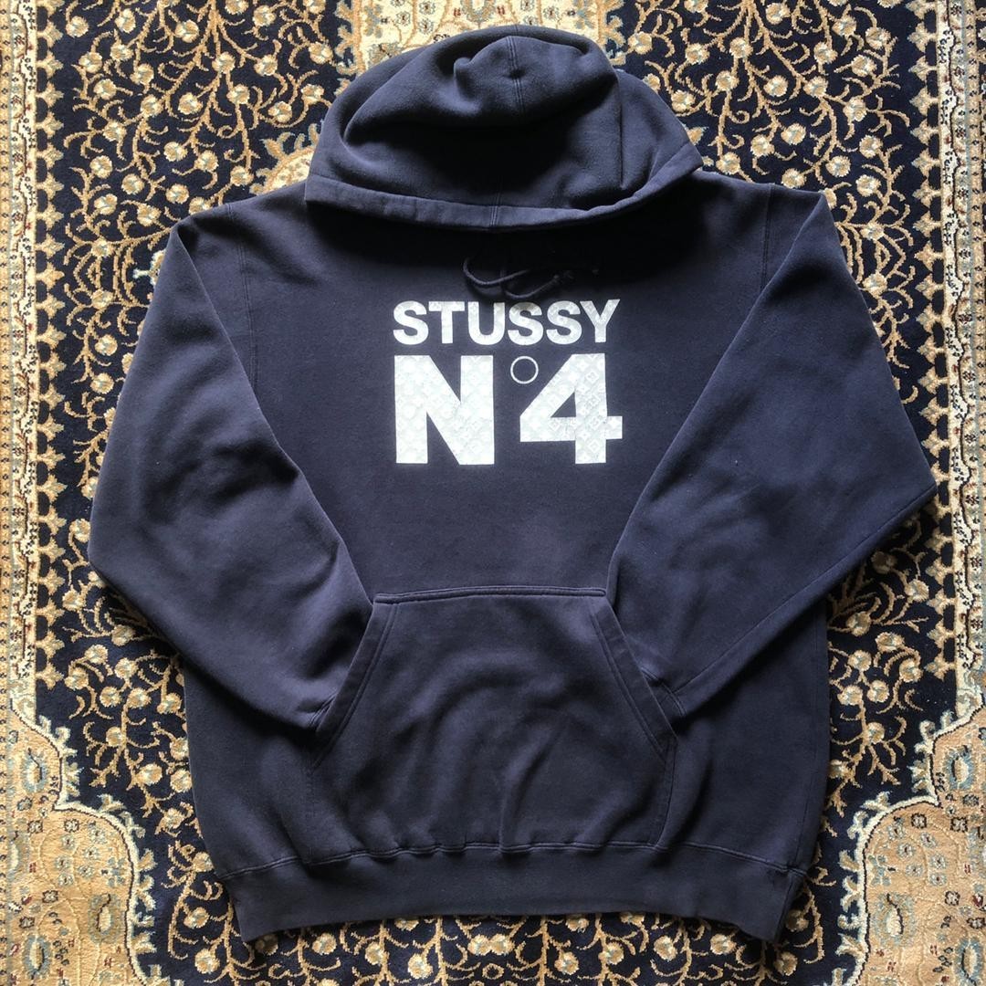 Vintage Stussy N4 Pulllover Hoodie LV Monogram