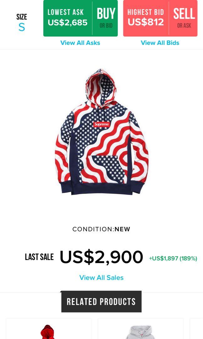 送関込 Supreme Box Logo Hooded Sweatshirt Usa Flag Mサイズ パーカー フーディ 色 サイズを選択 マルチ