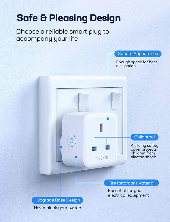 Teckin Smart Plug 13a Wifi Outlet Works With Alexa Echo Google Home Wifi Plugs With Timing Function And Remote Control No Hub Required 4 Pack Tv Home Appliances Other Home
