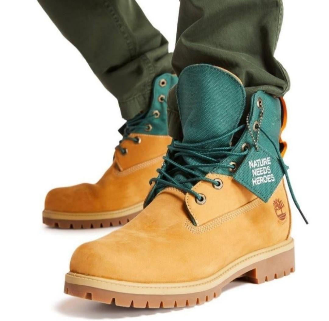 全新正品Timberland 拼接黃靴, 他的時尚, 鞋, 拖鞋在旋轉拍賣