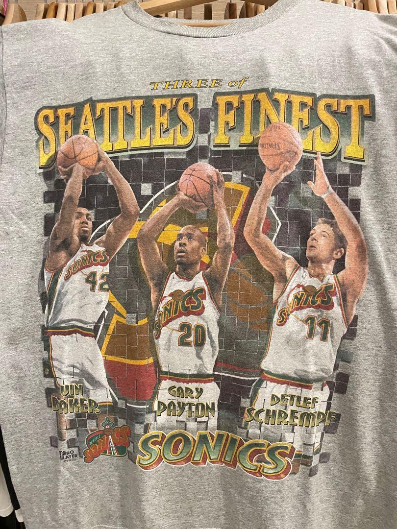 vintage 90s Sonics Three of the Seattle's finest Gary Payton, Men's  Fashion, Tops & Sets, Tshirts & Polo Shirts on Carousell
