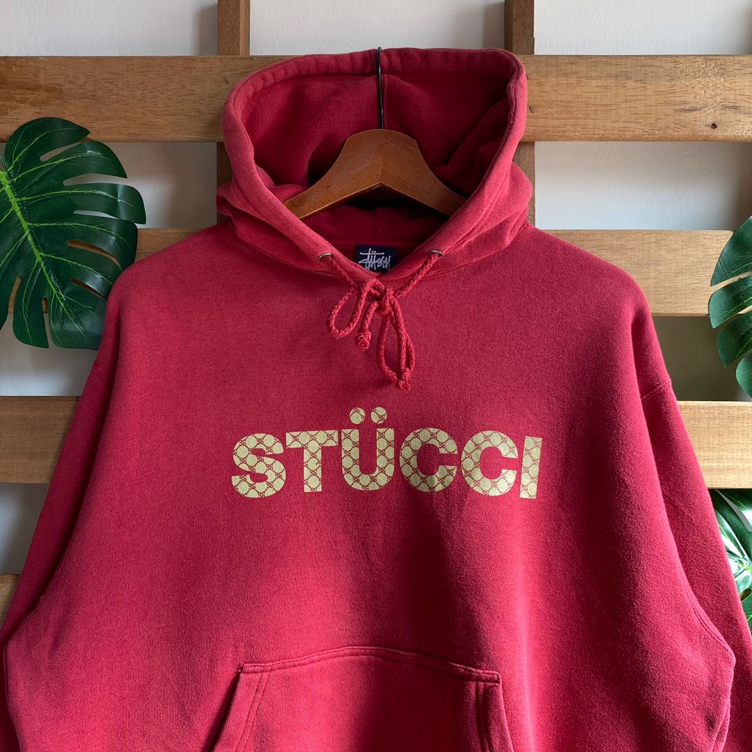 Rare Vintage 90s Stussy Stücci Gucci Monogram Logo Hoodie 
