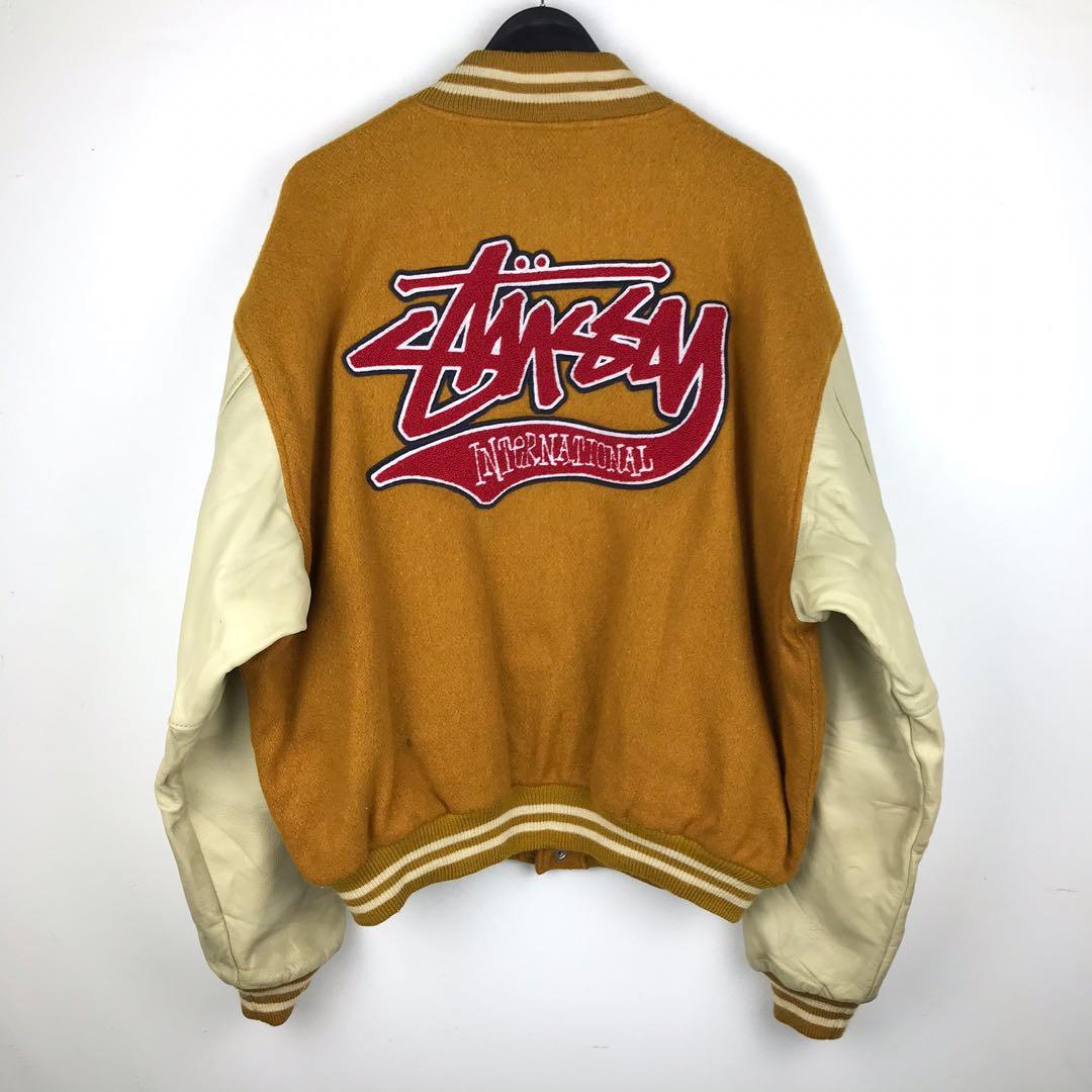 Vintage Stussy X golden bear Custom Made Varsity Jacket, Men's