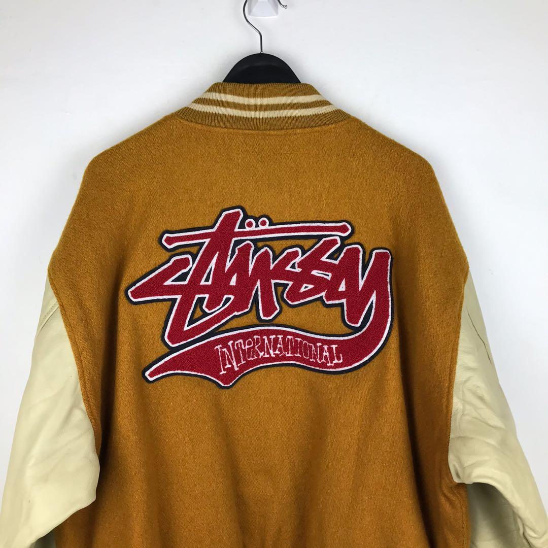 Vintage Stussy X golden bear Custom Made Varsity Jacket, Men's