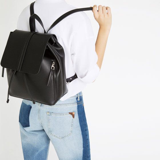 zara black backpack