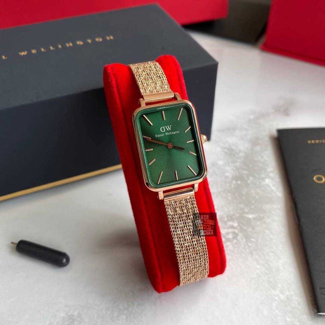 100 Original Daniel Wellington Quadro Pressed Melrose Green Ladies Watch ready stock Women s Fashion Watches Accessories Watches on Carousell